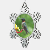 Fotografie met ruby-Throated Hummingbird Tin Sneeuwvlok Ornament (Rechts)