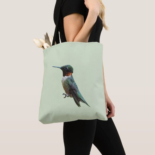 Fotografie met ruby-Throated Hummingbird Tote Bag (Dichtbij)