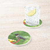 Fotografie met ruby-Throated Hummingbird Zandsteen Onderzetter (Zijkant)