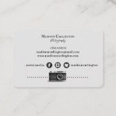 Fotografie met zwarte en witte camera visitekaartje (Achterkant)