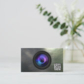 Fotografie Metalen camera QR-code Visitekaartje (Staand voorkant)