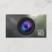 Fotografie Metalen camera QR-code Visitekaartje (Voorkant)