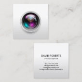 Fotografie minimalistische camera Lens fotograaf Vierkante Visitekaartje (Voorkant / Achterkant)