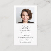 Fotografie Modern Elegant Photo Visitekaartje (Achterkant)