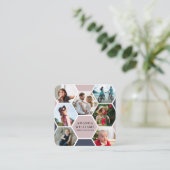 Fotografie Modern Honeycomb Vierkante Visitekaartje (Staand voorkant)