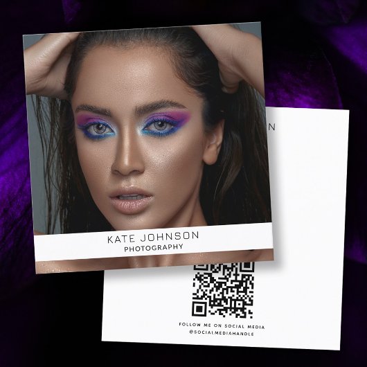 Fotografie Moderne foto QR Code Fotograaf Vierkante Visitekaartje