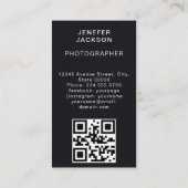 Fotografie Moderne minimale eenvoudige foto QR-cod Visitekaartje (Achterkant)