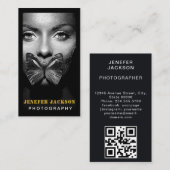 Fotografie Moderne minimale eenvoudige foto QR-cod Visitekaartje (Voorkant / Achterkant)