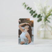 Fotografie Moderne minimale eenvoudige foto QR-cod Visitekaartje (Staand voorkant)