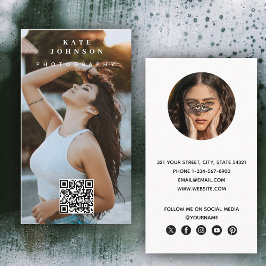 Fotografie Moderne minimale eenvoudige foto QR-cod Visitekaartje