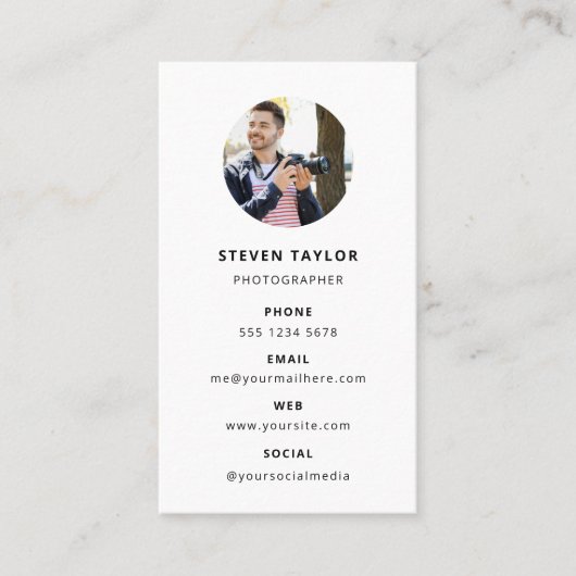 Fotografie Moderne Minimale Eenvoudige Foto Visitekaartje (Voorkant)