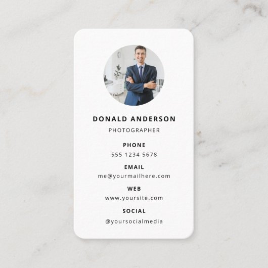 Fotografie Moderne Minimale Eenvoudige Foto Visitekaartje (Voorkant)
