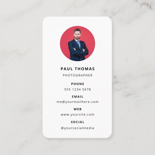 Fotografie Moderne Minimale Eenvoudige Foto Visitekaartje (Voorkant)
