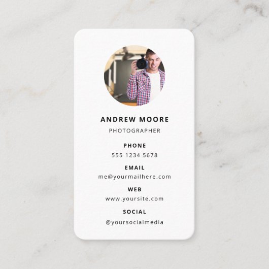 Fotografie Moderne Minimale Eenvoudige Foto Visitekaartje (Voorkant)