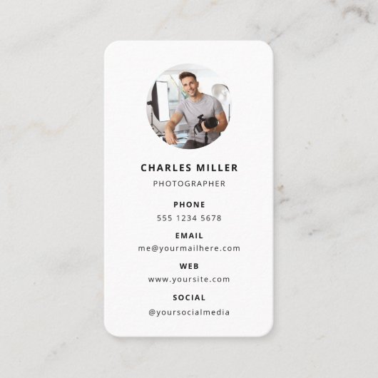 Fotografie Moderne Minimale Eenvoudige Foto Visitekaartje (Voorkant)