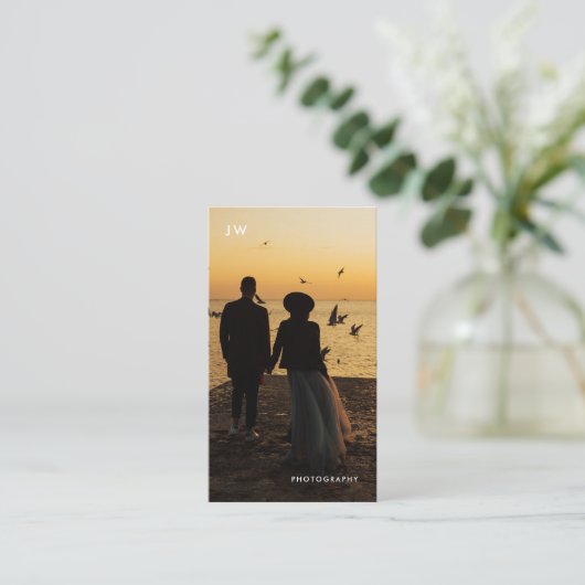 Fotografie Moderne Minimale QR-code Visitekaartje (Staand voorkant)