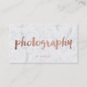 Fotografie moderne roos gouden tipografie visitekaartje