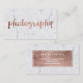 Fotografie moderne roos gouden tipografie visitekaartje (Voorkant / Achterkant)