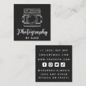 Fotografie Moderne scriptkalligrafie Social Media Vierkante Visitekaartje (Voorkant / Achterkant)