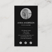 Fotografie Moderne Verticale QR-code Sociale media Visitekaartje (Achterkant)