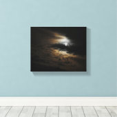 Fotografie Moonlit Clouds Night Sky Canvas Afdruk (Insitu (Houten vloer))