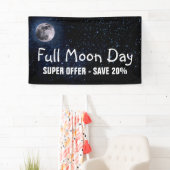 Fotografie - Night Sky met Full Moon + uw idee Spandoek (Insitu)