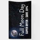 Fotografie - Night Sky met Full Moon + uw idee Spandoek (Verticaal)