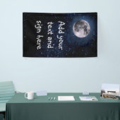 Fotografie - Night Sky met Full Moon + uw idee Spandoek (Beurs)