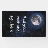 Fotografie - Night Sky met Full Moon + uw idee Spandoek (Horizontaal)