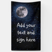 Fotografie - Night Sky met Full Moon + uw idee Spandoek (Verticaal)