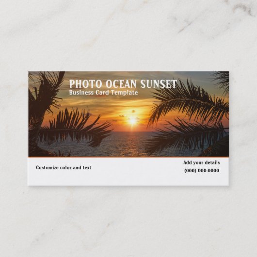 Fotografie Ocean Sunset Visitekaartje (Voorkant)