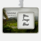 Fotografie over het landschap Kauai Hawaii Verzilverd Omlijst Ornament (Voorkant)