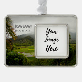 Fotografie over het landschap Kauai Hawaii Verzilverd Omlijst Ornament