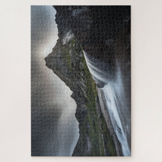 Fotografie over het watervallandschap legpuzzel (Verticaal)