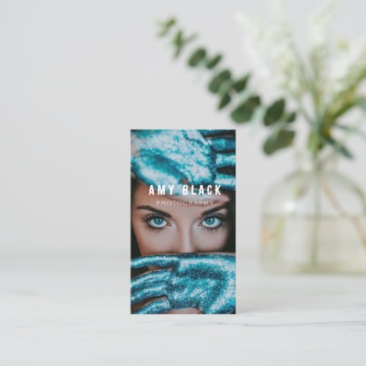 Fotografie over vrouwen visitekaartje (Staand voorkant)