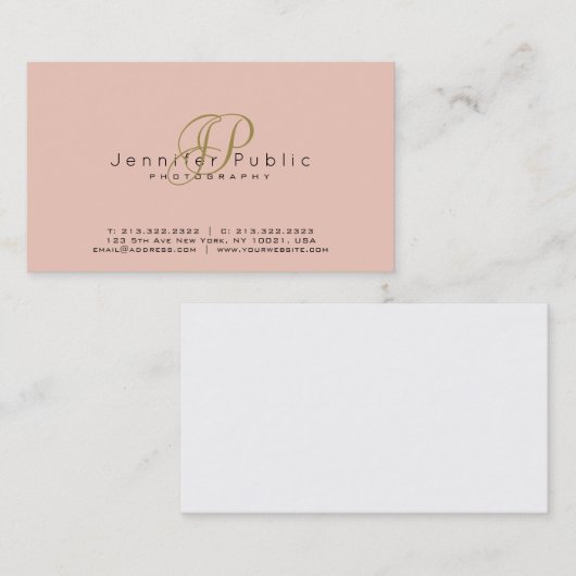 Fotografie Plain Elegant Fotografiet Monogram Visitekaartje (Voorkant / Achterkant)