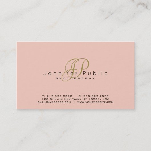 Fotografie Plain Elegant Fotografiet Monogram Visitekaartje (Voorkant)