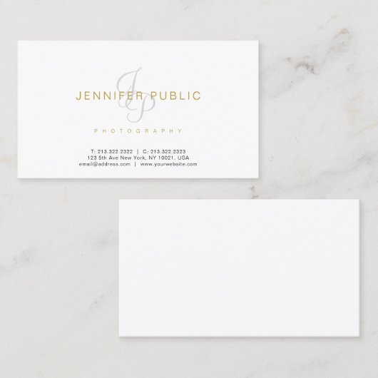 Fotografie Plain Elegant Fotografiet Monogram Visitekaartje (Voorkant / Achterkant)