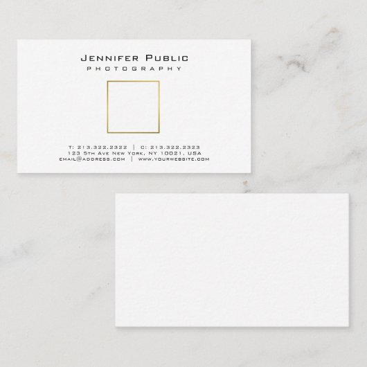 Fotografie Plain Elegant Gold Kijk fotograaf Visitekaartje (Voorkant / Achterkant)