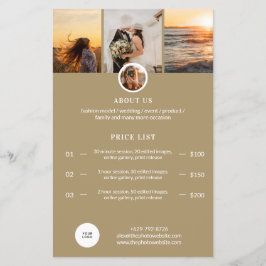 Fotografie Prijsgids Prijslijst Sessietarief  Flyer