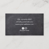 Fotografie Professioneel blauw camerakalk Visitekaartje (Achterkant)