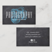 Fotografie Professioneel blauw camerakalk Visitekaartje (Voorkant / Achterkant)