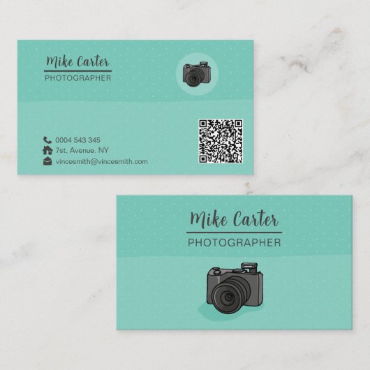 Fotografie Professionele camera QR-code Visitekaartje (Voorkant / Achterkant)