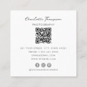 Fotografie Professionele Foto QR Code Script Vierkante Visitekaartje (Achterkant)