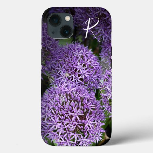 Fotografie Purple Flowers Monogram Case-Mate iPhone Case (Achterkant)