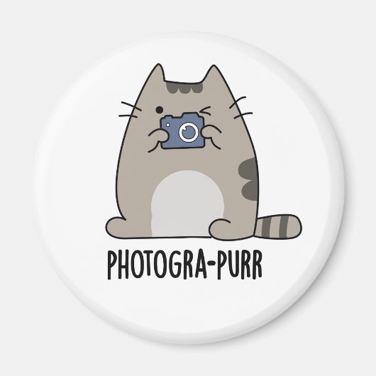Fotografie-purr Grappige Kat Fotograaf Pun Magneet (Voorkant)