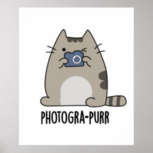 Fotografie-purr Grappige Kat Fotograaf Pun Poster