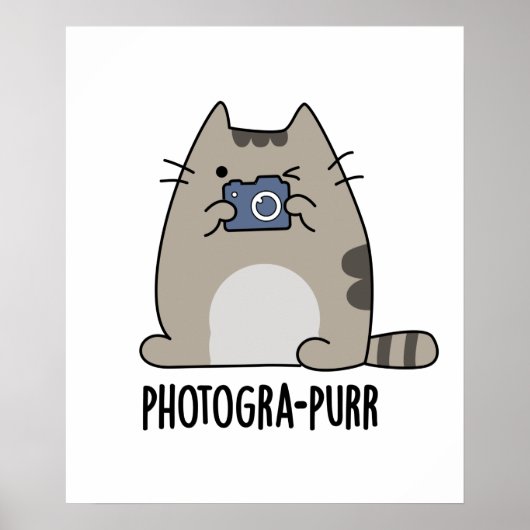 Fotografie-purr Grappige Kat Fotograaf Pun Poster (Voorkant)