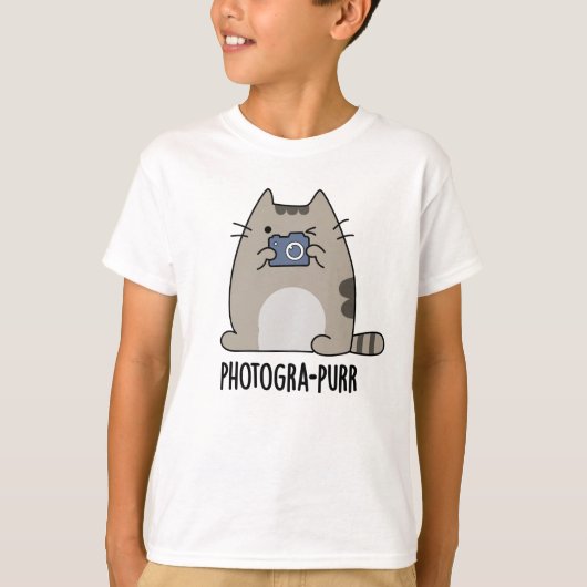 Fotografie-purr Grappige Kat Fotograaf Pun T-shirt (Voorkant)