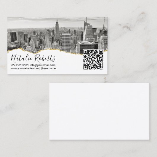 Fotografie QR Code Aangepast fotominimalistisch Visitekaartje (Voorkant / Achterkant)